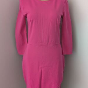 a'gaci Bold Pink Stretch Cotton Midi Dress